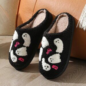Halloween Cartoon Ghost Cotton Slippers For Women Indoor Non-slip Bedroom Floor